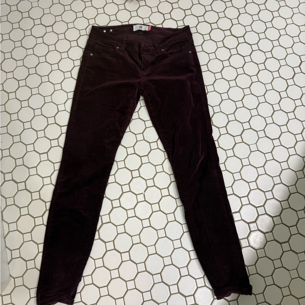 CAbi Skinny Corduroy Jeans in Deep Plum